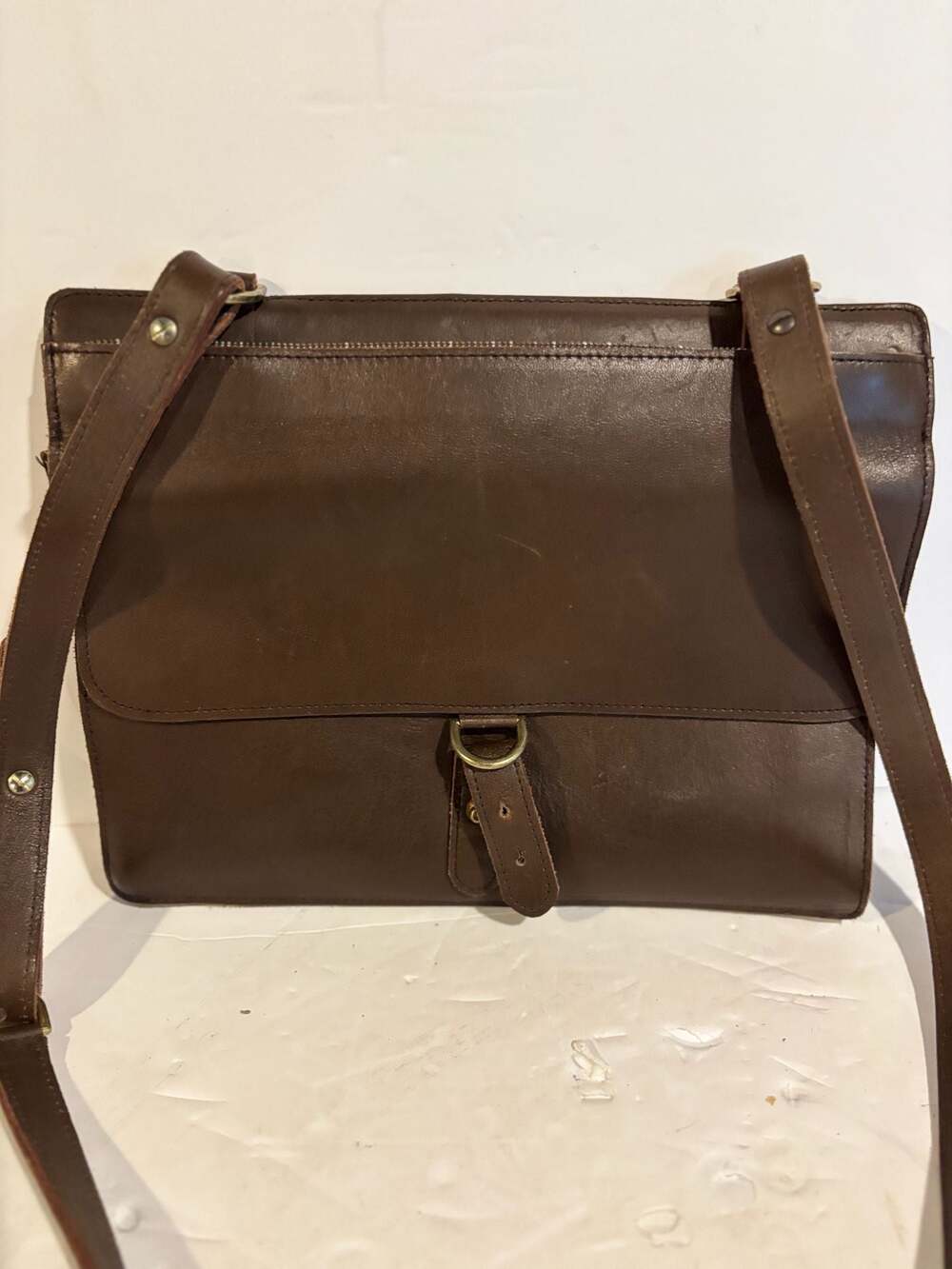 Bill Amberg London Brown Leather Satchel Messenger Bag - Picture 1 of 6